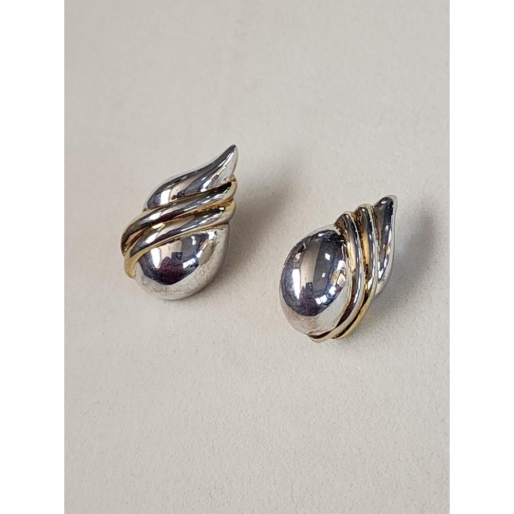 Vtg SU SUNSTONE IMPORTS Signed 925 Sterling Silver Gold Plate Earrings 10 Grams